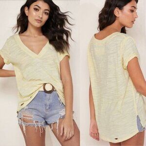 Nwt Free People‎ Sundance Tee Lemon Yellow Slouch Size Small New With Tags Boho